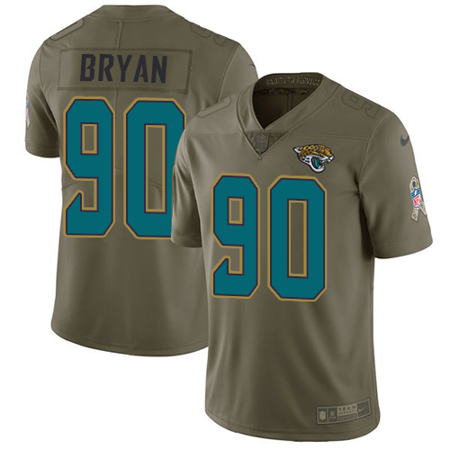 Nike Jacksonville Jaguars #90 Taven Bryan Olive Men Stitched NFL Limited 2017 Salute To Service Jersey->jacksonville jaguars->NFL Jersey